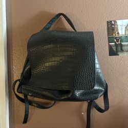 Black Snake Skin Backpack