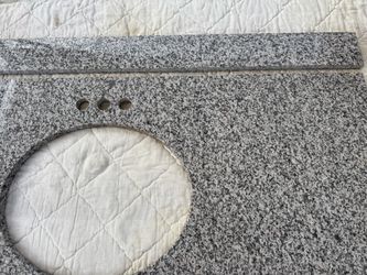 New Granite Bathroom Countertop with Backsplash and Sink