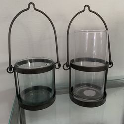 2 Hanging Lanterns Or vases 