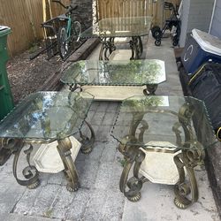 4 piece glass dining set