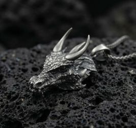 Horned Dragon Head Pendant Necklace