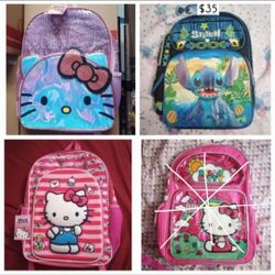 Hello Kitty Or Stitch Backpack Each $35