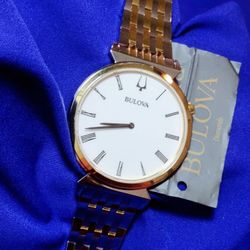 Bulova Classic Slim Heritage 38mm Slim Men's Luxury Watch Two Tone 