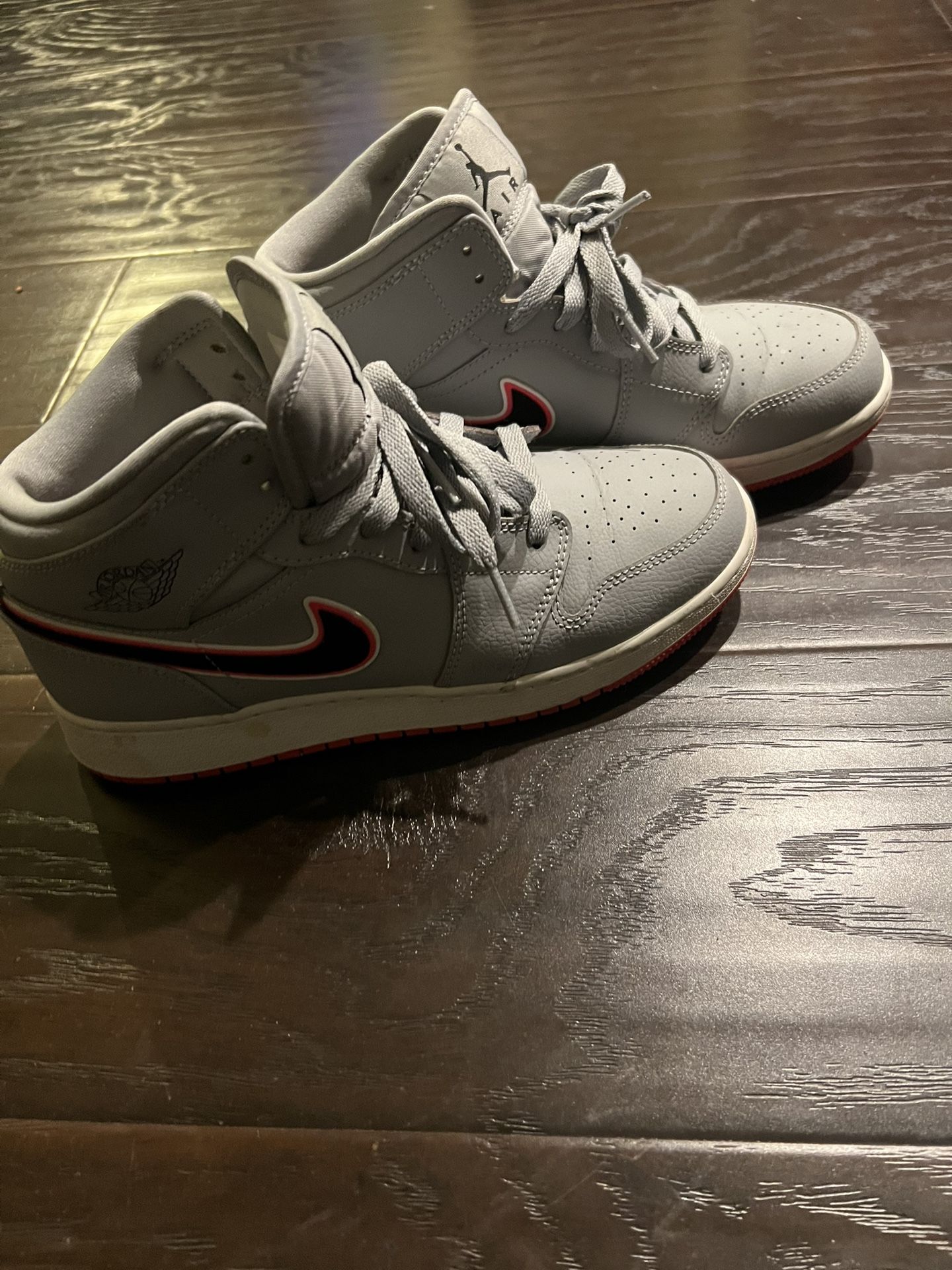 Jordan 1 Mid Wolf Grey Racer Pink Black (GS)