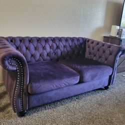 Deep Blackberry Microsuede Loveseat 