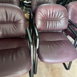 Gently Used Maroon Leather Conference Chairs