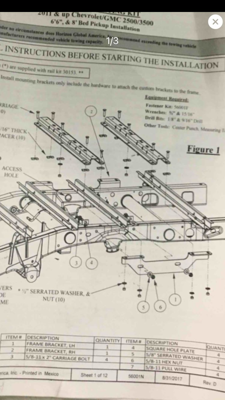 Chevy Silverado/GMC REESE 5th Wheel Hitch