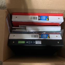 A Bunch Of Binders, Notebooks, Paper, Tabs, And Folders