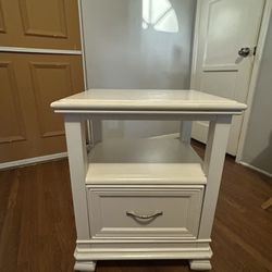 White Nightstand - One Drawer