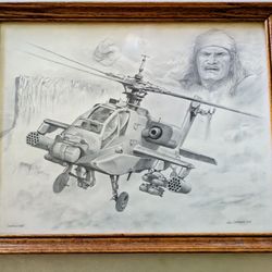 APACHE HELICOPTER,  BY. GIL ORTEGA, 1989
