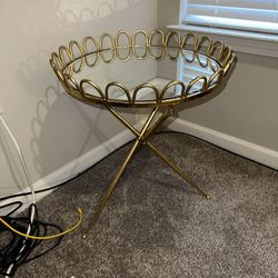 Gold Mirror Accent Side Table
