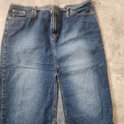 Paris Blues Vintage Denim Midi Skirt 
