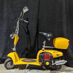 G-Scooter Yellow Gas And electric Scooter With seat