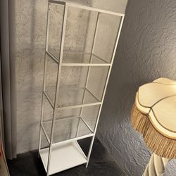 White Metal and Glass IKEA Shelf
