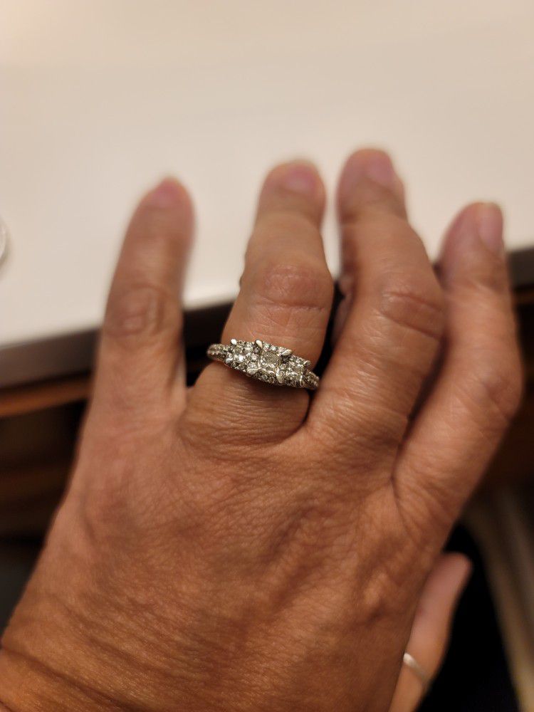 Princess Diamond Cut Wedding Engagement Ring 