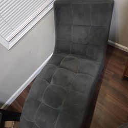 Blue/Grey Chaise Lounge Chair For Sale