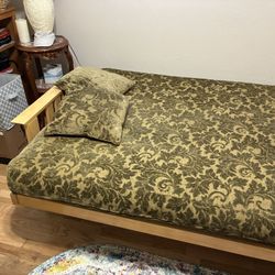 Futon With Cotton Mattress And 2 Covers And Pillows 