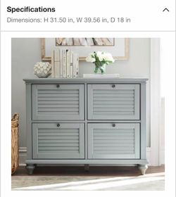 Decorators Collection Hamilton Grey 4-Drawer File Cabinet