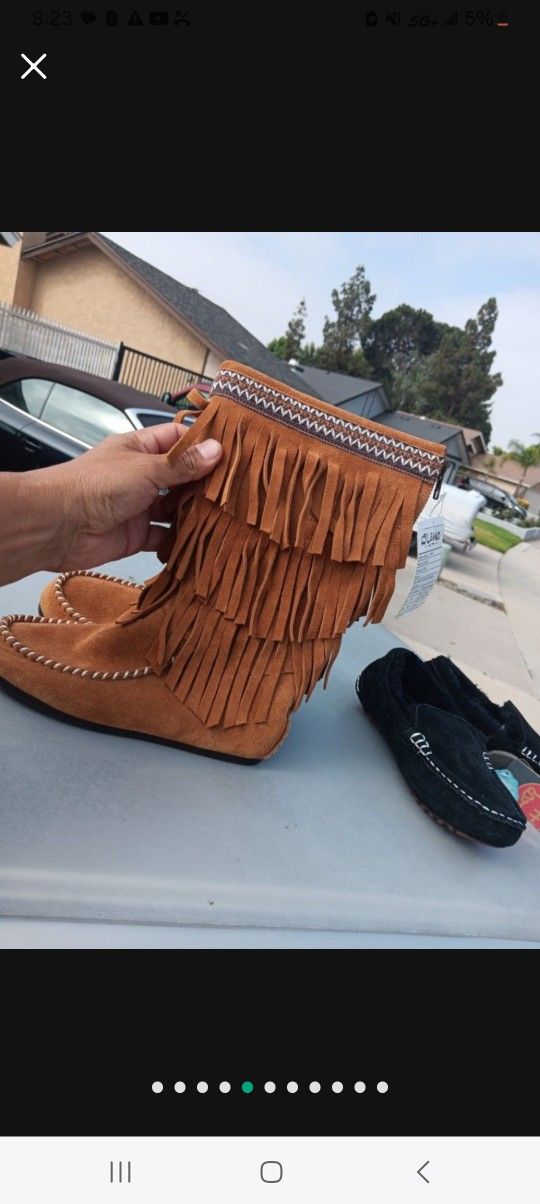 Lamo Or Apress By Lamo Boots Moccassins Moccasins Or Triple Fringe Mocassin Boots
