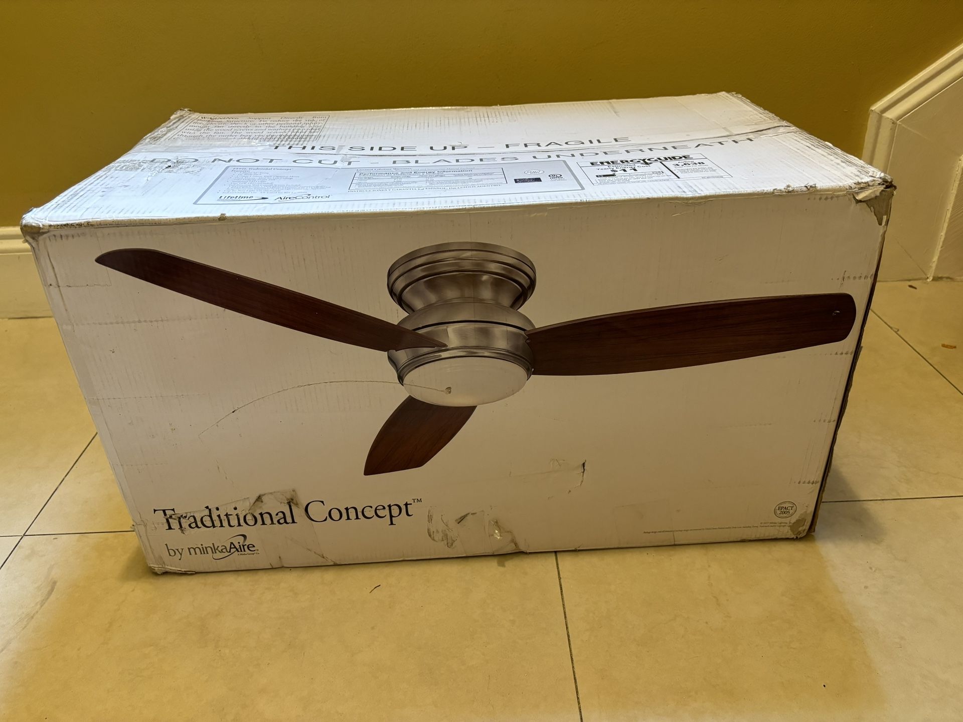 Minka-Aire F594L-WH, Traditional Concept 52" LED Ceiling Fan, White Finish