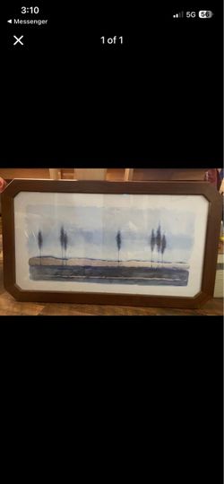 Beautiful water color print, frame is handmade with walnut wood