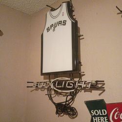 San Antonio SPURS Neon BUD LIGHT Bar Sign