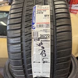 MICHELIN 255/30/19 NEW $95 PILOT SPORT 255/30R/19 AS 3 + 255/30zr/19 HIGH PERFORMANCE RACE TIRE