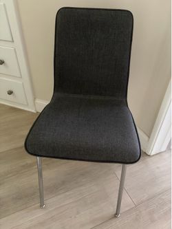 Upholstered Fabric Padded Chair  Gray Grey