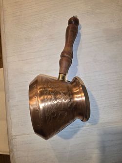 Copper Turkish Coffee Pot with Wood Handle