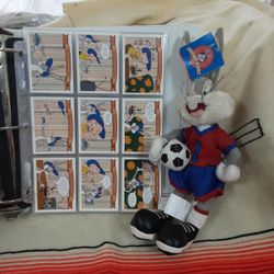 COMIC BALL 2  CARDS  AND NEW BUGS BUNNY stuffed Toy 1998