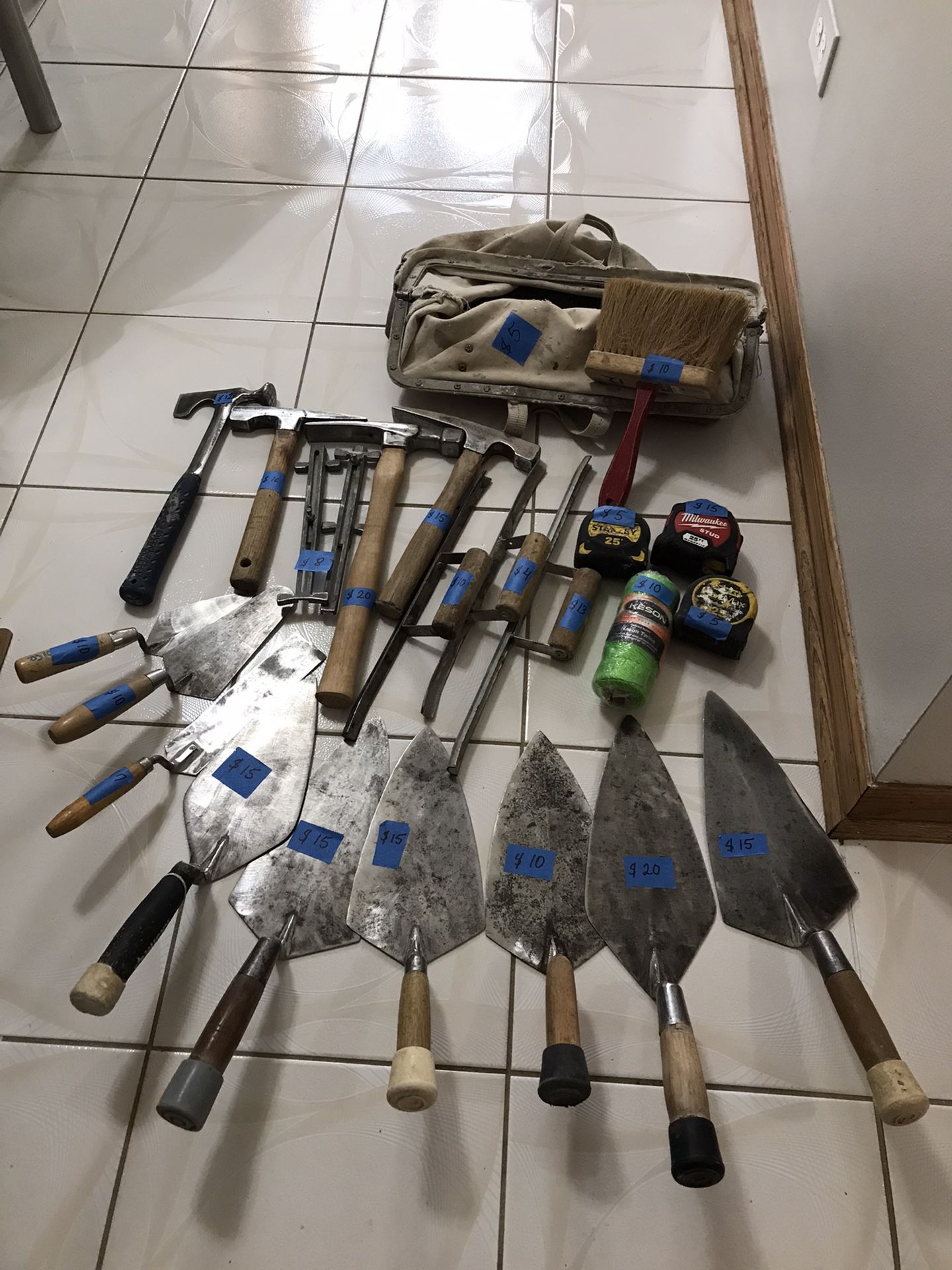 Masonry Tools There is a Price on each one
