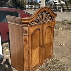 Wood Armoire And 2 Drawer Dresser