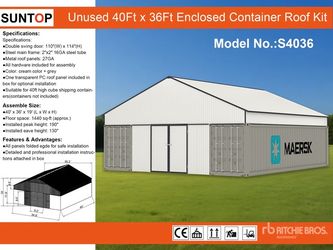40Ft X 36Ft Enclosed Container Roof Kit
