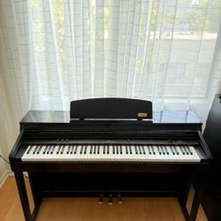 Artesia DP-150e Plus Digital Upright Piano Bundle | 88 Keys, Bluetooth & USB Connectivity, High Gloss Ebony