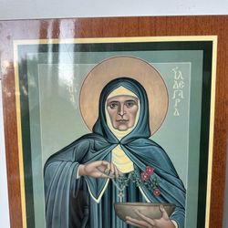 St. Hildegard Religious Icon Art wall decoration 12”x15”