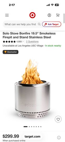 Solo Stove Bonfire 19.5" Smokeless Fire Pit with Stand