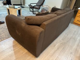 FREE - Comfortable 3-Seat Microfiber Sofa – Dark Brown