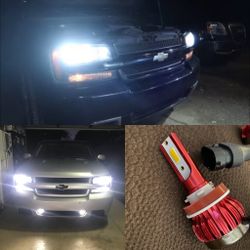 H11/H8/H9 LED Headlight Bulbs, 6500K Fog Lights Car Bulb, 12000Lm DRL or Low Beam, Halogen Replacement Headlight with Fan 