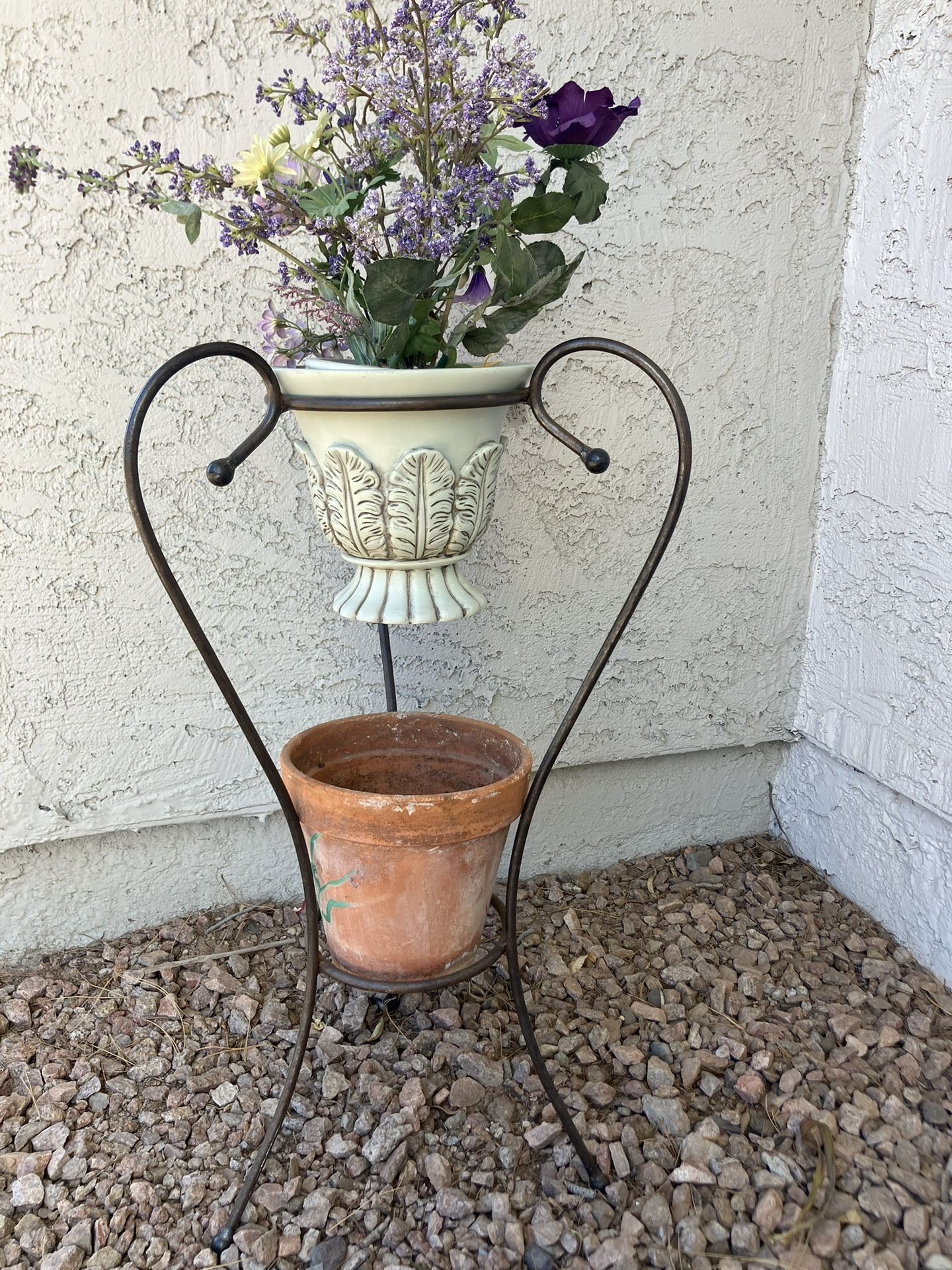 Wrought Iron Bowl Stand Display Architectural Tripod