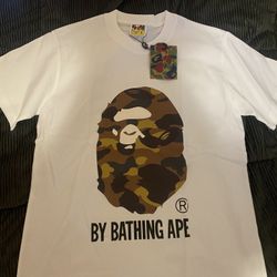camo white bape tee