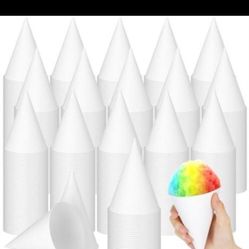 1500 Pieces Paper Cone Cups 6 oz Disposable Snow Cone Cup Pre Coated Leakproof Ice Cream Water Paper Cups for Dispenser Office Home Wedding Birthday P