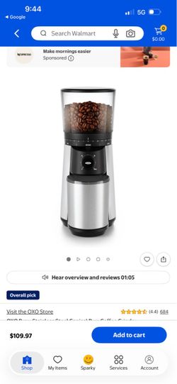 OXO Brew Stainless Steel Conical Burr Coffee Grinder
