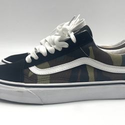 Vans Old Skool Men Size 9 Women 10.5 Black Woodland Camo Skateboarding Shoes 