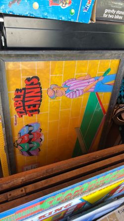 Table tennis Arcade back glass marquee header wall decor