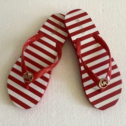 Michael Kors Stripe Rubber Flip Flops (Brand new)