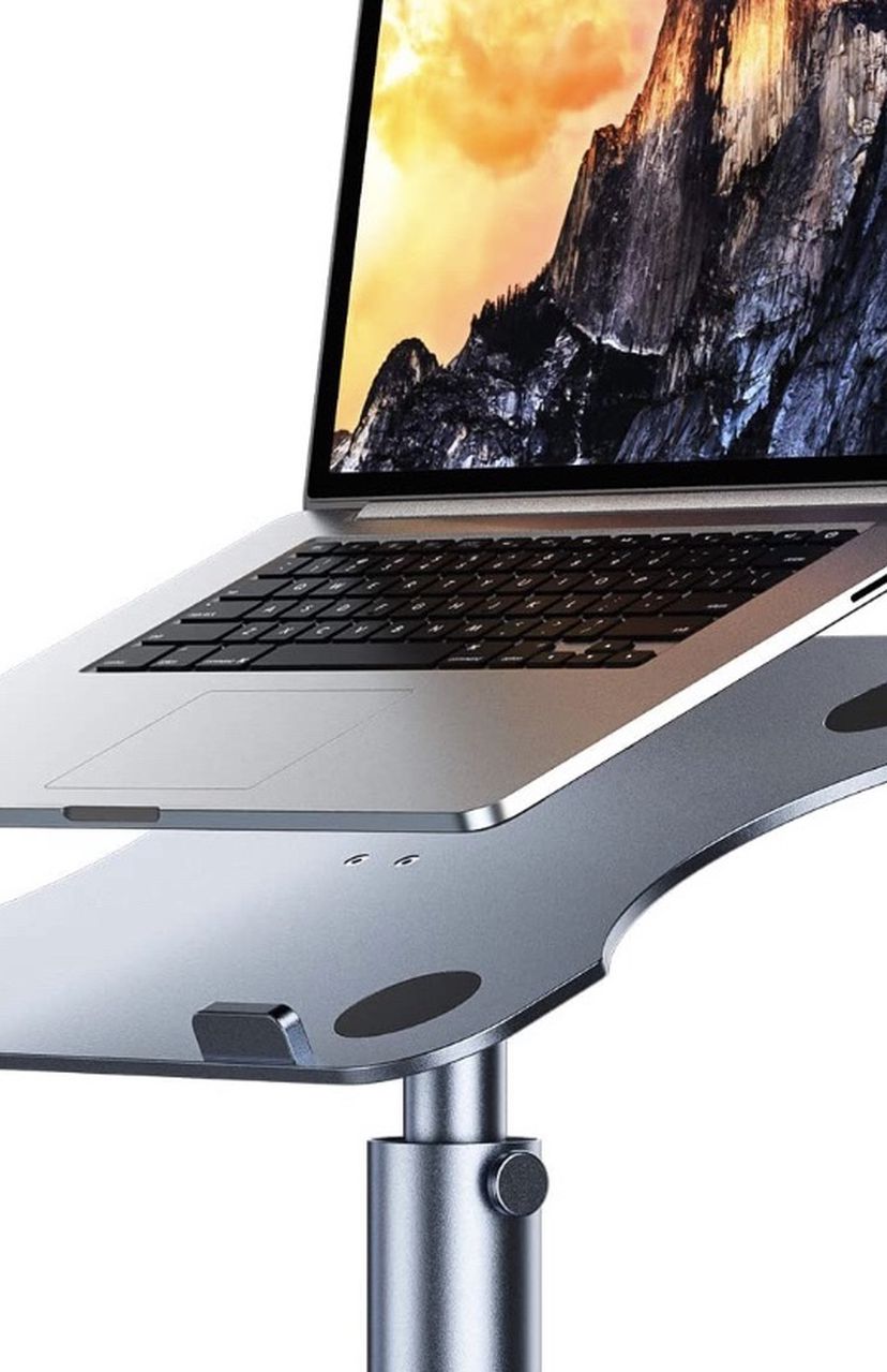 Adjustable Laptop Stand, YoFeW Aluminum Laptop Riser, Multi-Angle Height Adjustable 360°Rotation Notebook Stand Desktop Holder Compatible with Mac Mac