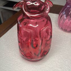 Pink Fenton Glass Vase 8 1/2”  