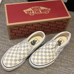 Light Blue Checkers Vans