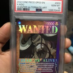 One Piece Wanted Poster Kaido OP03 PSA 10