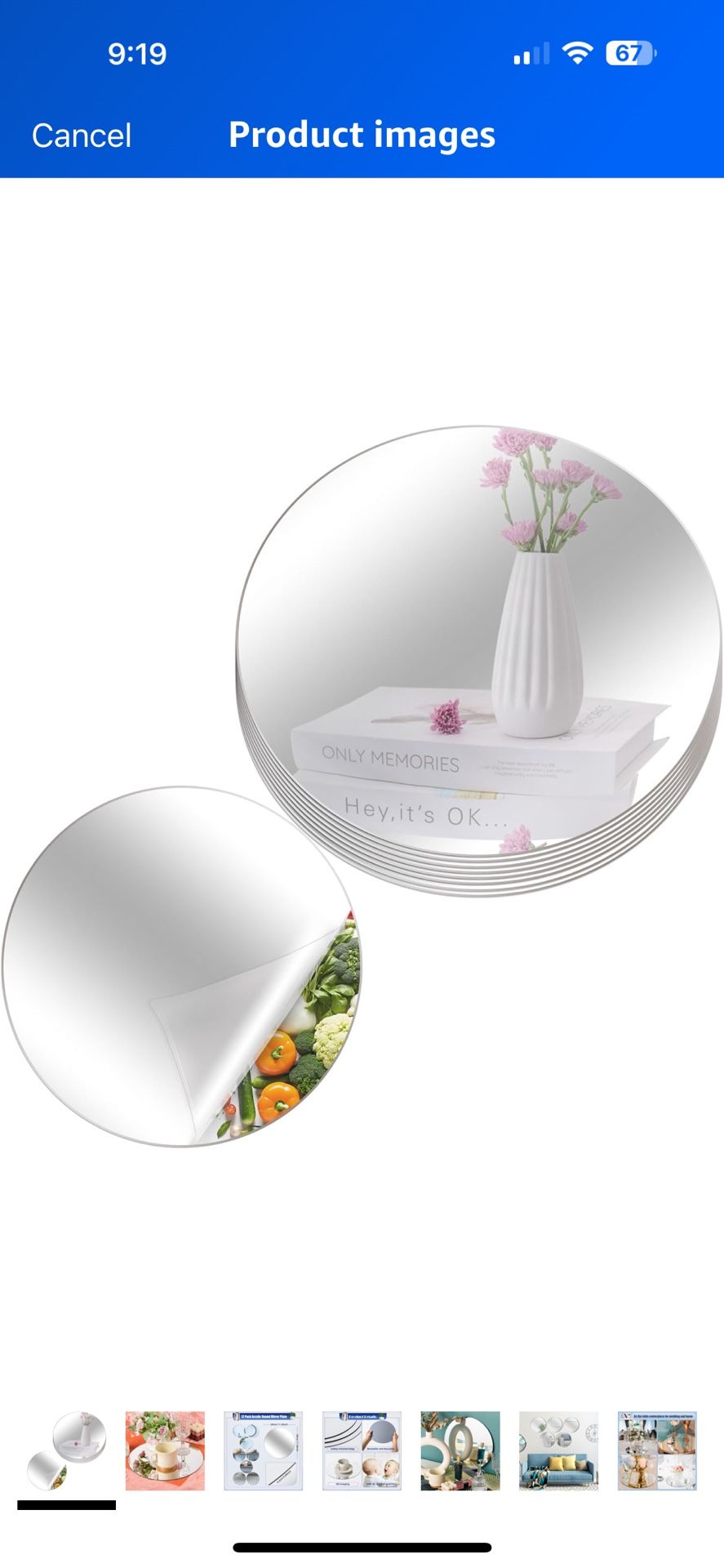 12Pcs Round Mirrors for Centerpieces